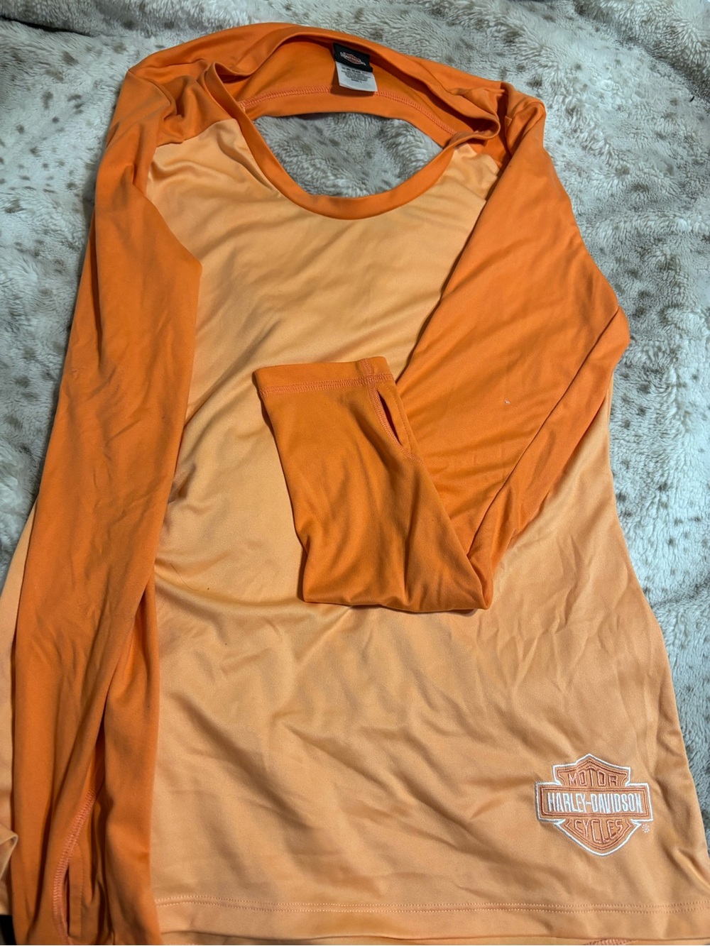 Harley-Davidson Women's Two-Tone Orange Long Sleeve Tee